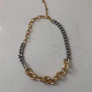 Marlyn Schiff Two-Tone Gold and Silver Chunky Link Necklace